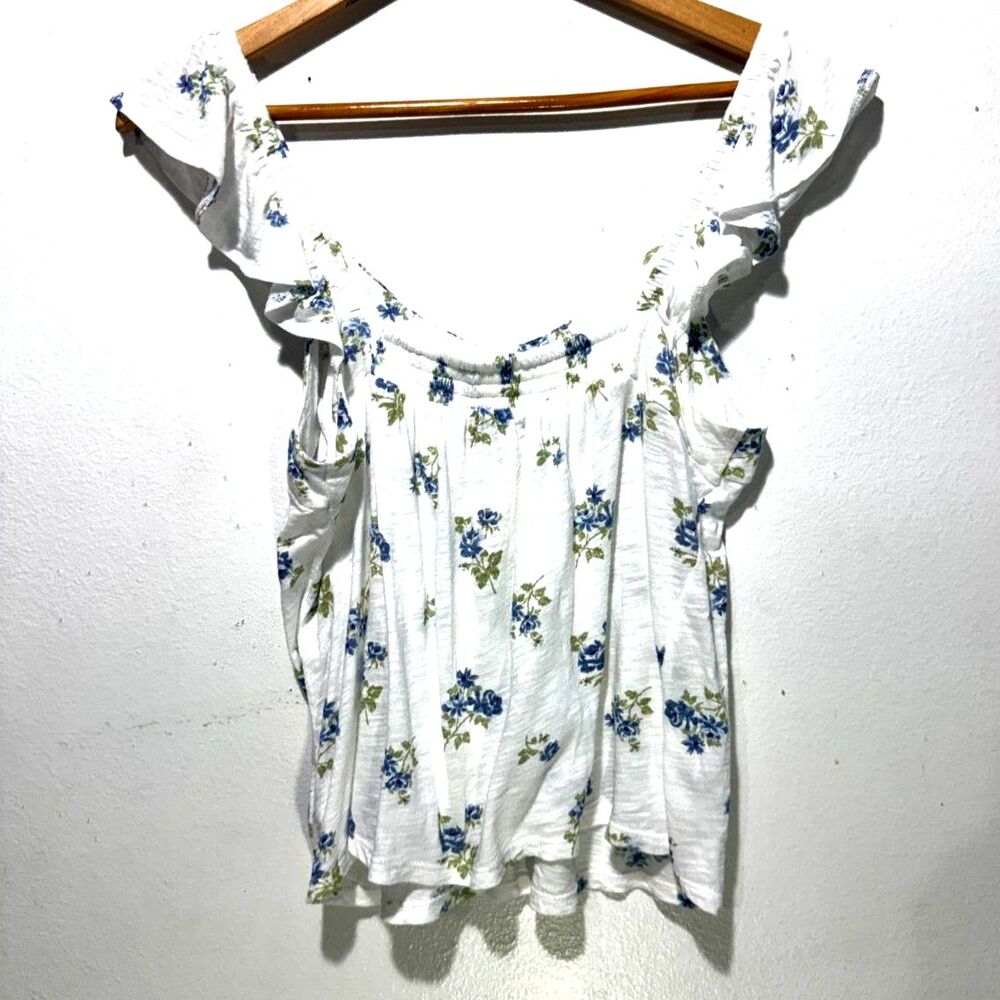 Lucky Brand Los Angels California cami blue floral cottage summer casual women S